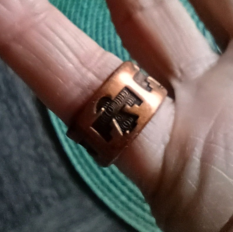 Vintage Solid Copper,Bell Trading Thunderbird Rin… - image 2