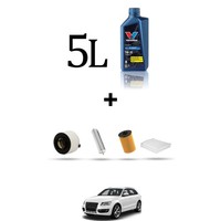 Hoffcar Servicekit 4 Filter Und 5L ÖL FüR Audi Q5 (8RB) 2.0 TDI 140KW Ab 201