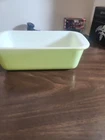 Vintage PYREX 213 1 1/2 Qt  Loaf Bread Dish Green/glass
