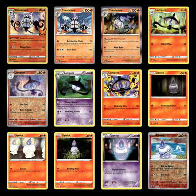 12x Chandelure Lot 33 Sword Shield Rebel Clash Pokemon Cards Collection Set TCG
