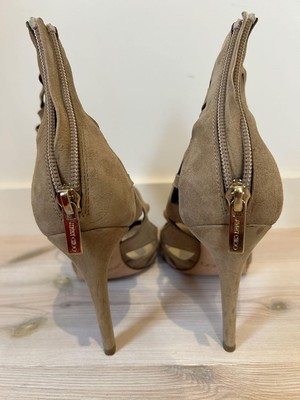 Jimmy Choo Suede Sandals 22-22.5cm Brown Size 34.5 Very Good 