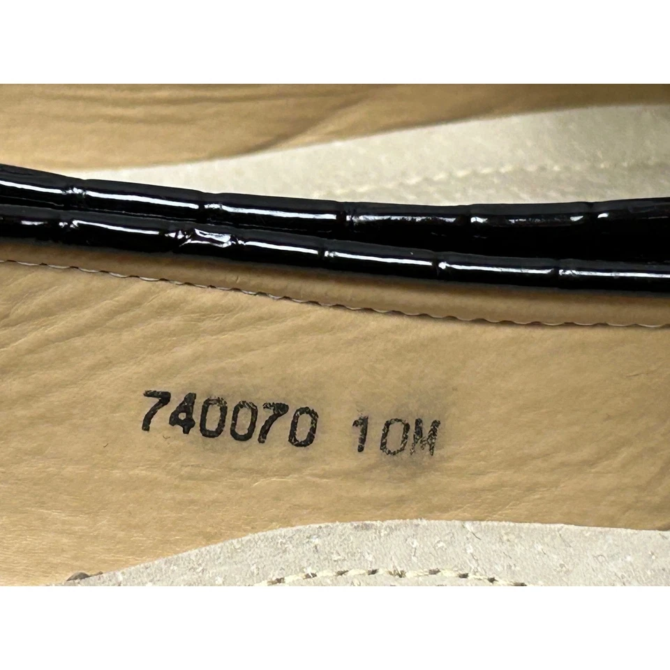 Zapatos sin cordones Pierre Dumas para mujer 10M charol negro cocodrilo en relieve Foto 4 de 4