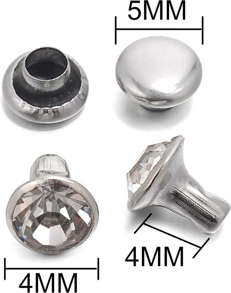 100 rebites de cristal coloridos mistos 4MM CZ em bolsa com zíper conveniente para excelência faça você mesmo - Imagem 4 de 4