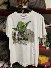 Vintage 90  s Yoda T-Shirt Vtg Star Wars Movie Tee Size Large