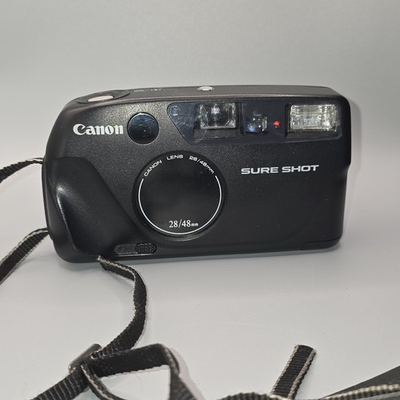 #ad Canon Sure Shot Prima Twin 28 48mm Dual Prime 35mm Film Camera Black With Strap $39.99