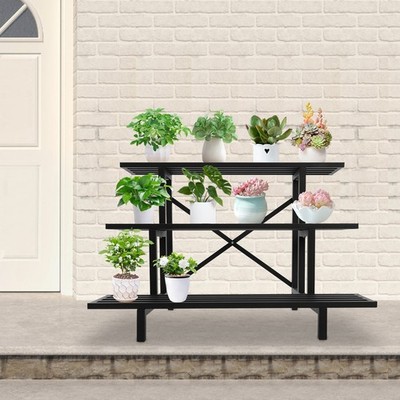3-Tier Metal Plant Stand - Durable Steel Plant Holder with Modern Design