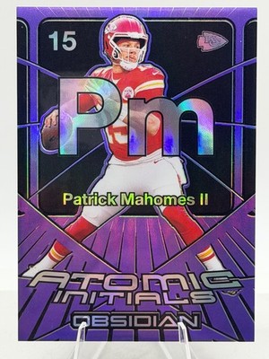 Patrick Mahomes II /50 SSP - 2024 Panini Obsidian Atomic Initials Purple #2
