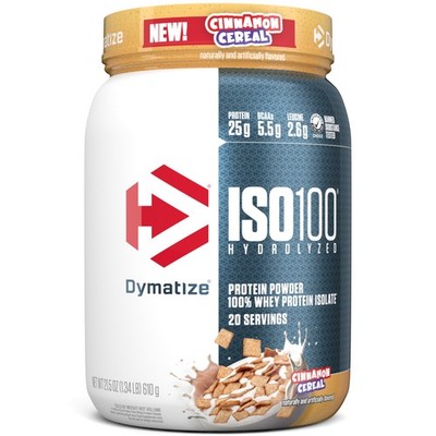 Dymatize ISO100 Hydrolyzed Whey Isolate, Cinnamon Cereal 25g Protein,20 Servings