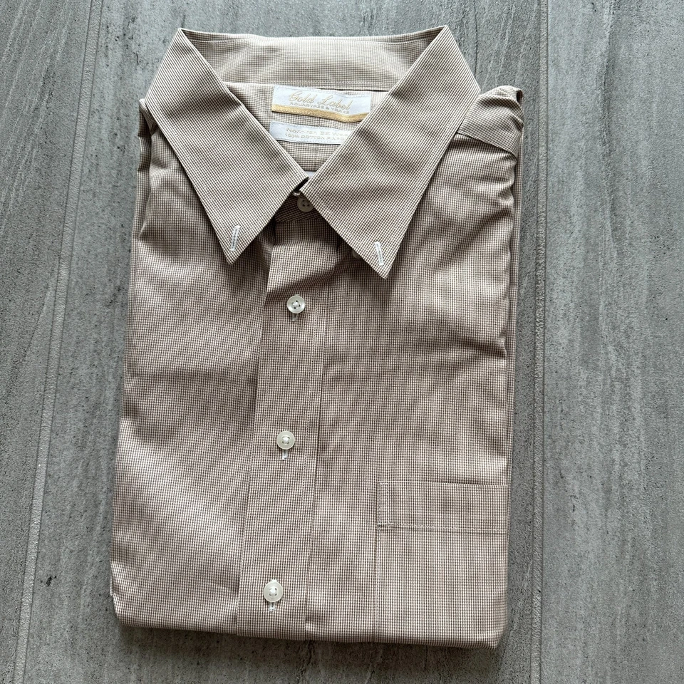 Camisa con botones Gold Label Roundtree & Yorke 18 35 algodón beige Foto 4 de 4