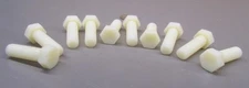 Cap Screw Bolt, Partial Thread, Nylon, Natural 5/8"-11 x 2.0" Length, 10 pc
