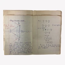 C19th Antique French High School Physics Notes | Manuscript Handwritten Notebook