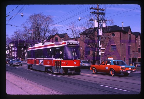 TORONTO TROLLEY SLIDE: TTC 4145 LRV KING ROUTE w/BECK TAXICAB (1983 ...