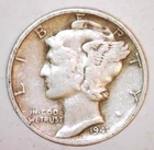 1941 P Mercury Dime - 90% Silver - XF - Circulated Coin   ( BD5A)