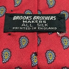 Vintage Brooks Brothers Makers Red with Paisley Pattern Printed in England