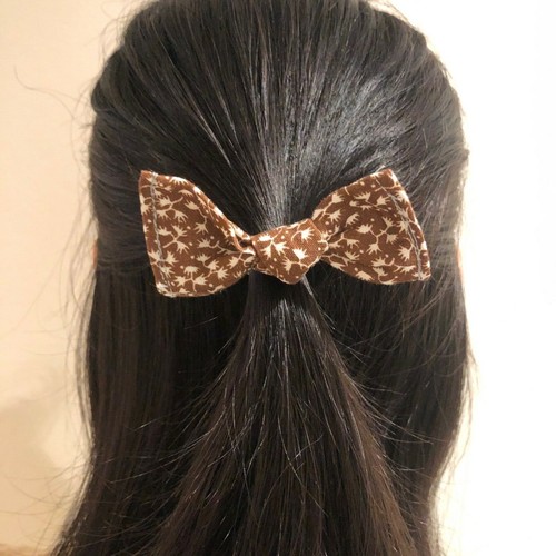Pink Purple Blue Brown Floral Girl Elastic Hair Bow Bunny Ears Ties Elastics - Picture 4 of 33