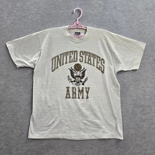 VINTAGE United States Army Men Shirt XL Gray Single Stitch Logo Graphic READ