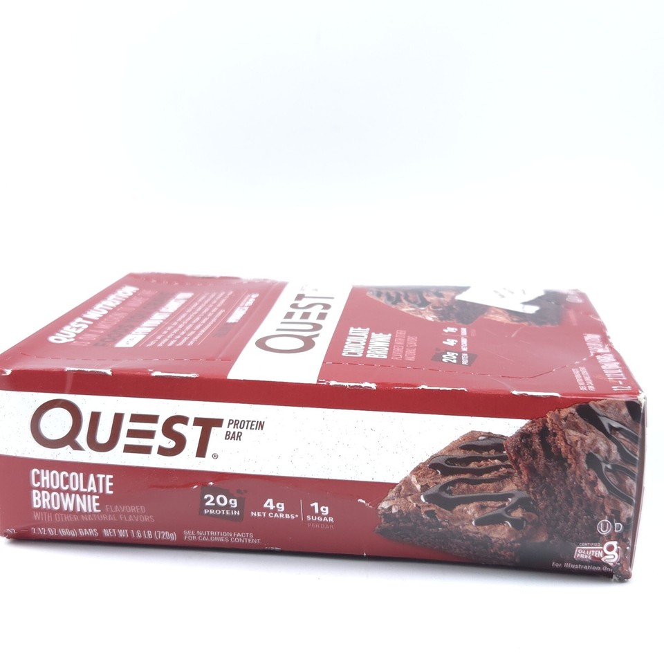 READ! EXP! Quest Protein Bar Chocolate Brownie GlutenFree (12 Bars