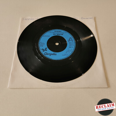 pat benatar invincible 7'' vinyl record very good condition