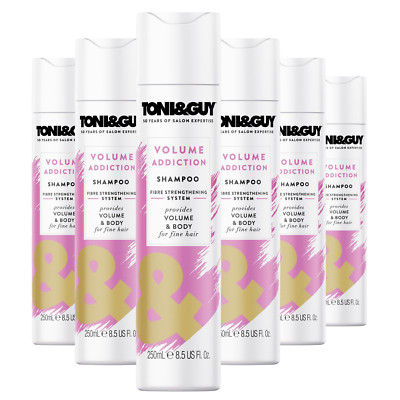 Toni & Guy Hair Volume Addiction Shampoo Faserstärkung feines Haar 250ml x6