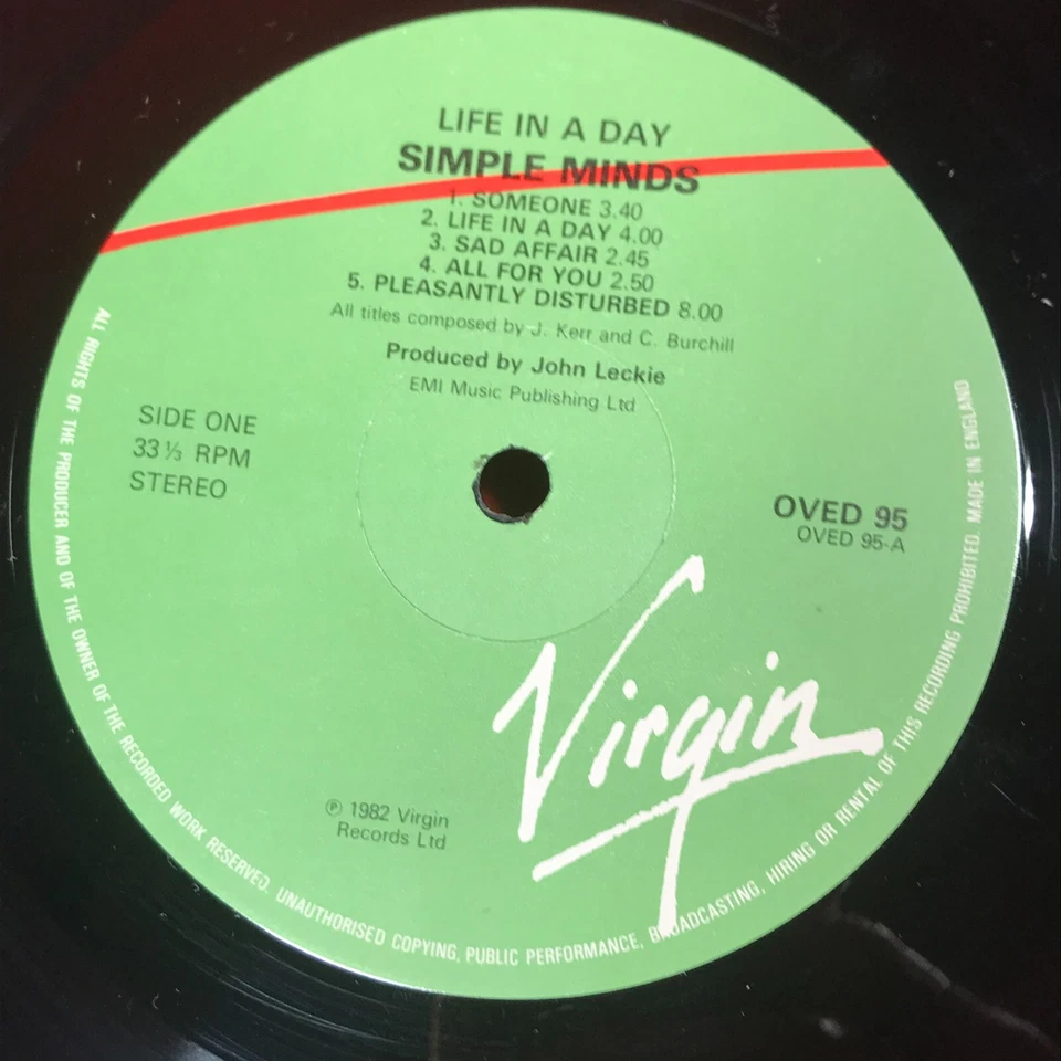 SIMPLE MINDS Life In A Day 1982 UK vinyl LP Chelsea Girl OVED95 Virgin - Image 3 of 4