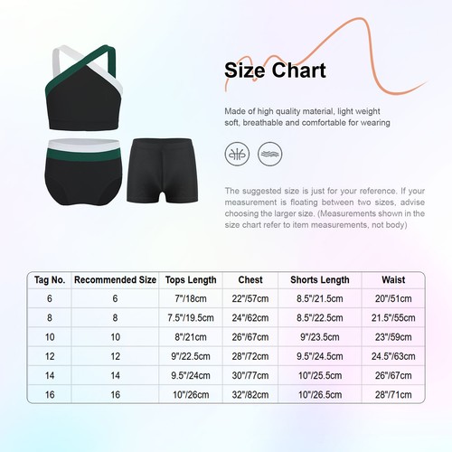Kids Girls Vest With Bottoms Cross Strap Swimsuit Play Tankini Water Park Gym - Picture 16 of 46