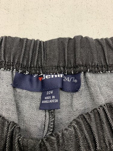 Denim 24/7 Womens Elastic Waist Black Pants Size 22W - Picture 4 of 6
