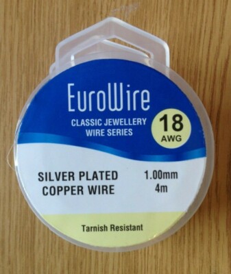 1 mm versilberter runder Basteldraht aus Kupfer, nicht anlaufend, 18 AWG, 4 m