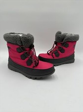 NWOB Sorel Unisex-Child Youth Whitney Carnival Snow Boot Pink-Gray Size 5