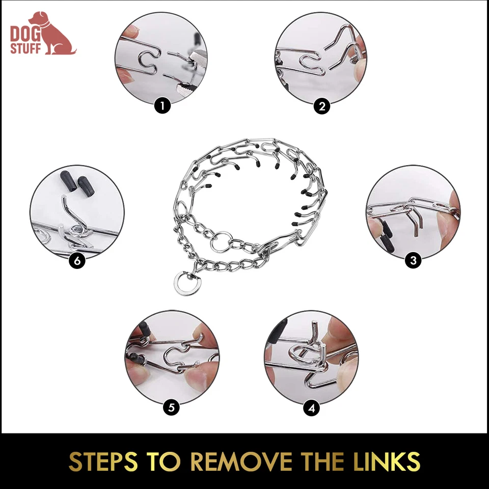 Collar de pellizco de punta para perros taburete de entrenamiento ajustable con liberación rápida segura Foto 3 de 4