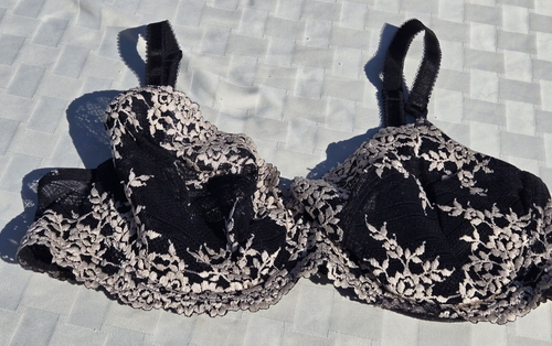 Wacoal Style 65191 Embrace Lace Bra Embroidered Unlined Underwire Size 38D Black