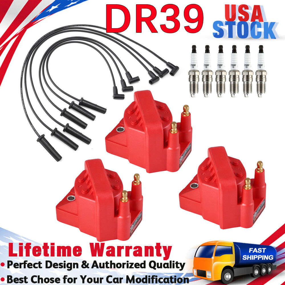 3 Ignition Coil DR39 & 6 Spark Plug & Wireset For 96-08 Buick Lucerne ...
