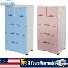 Plastic Storage Dresser Bedroom 6 Drawer Clothes Organizer Tower Cabinet Office