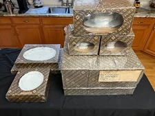 Johann Haviland Blue Garland Bavaria Germany New Old Stock Svc for 12 w/Serving