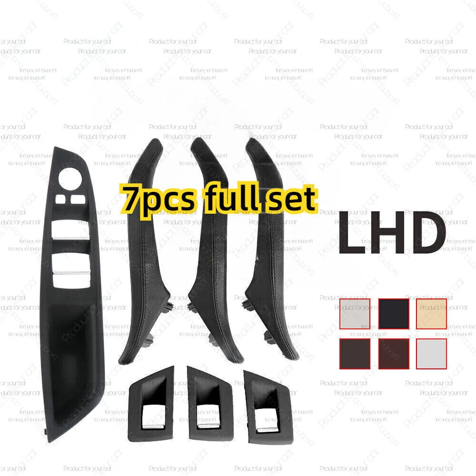 Cubierta interior de cuero de la manija del tirador del panel de la puerta para BMW 5 F10 F11 F18 2010-2018 Foto 2 de 4