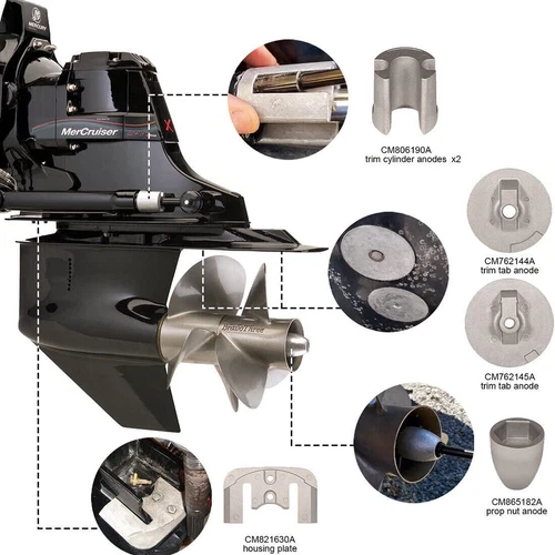 For Mercruiser Bravo 3 III Drives Sterndrives 2004+ Complete Aluminum Anode Kit - Picture 10 of 14
