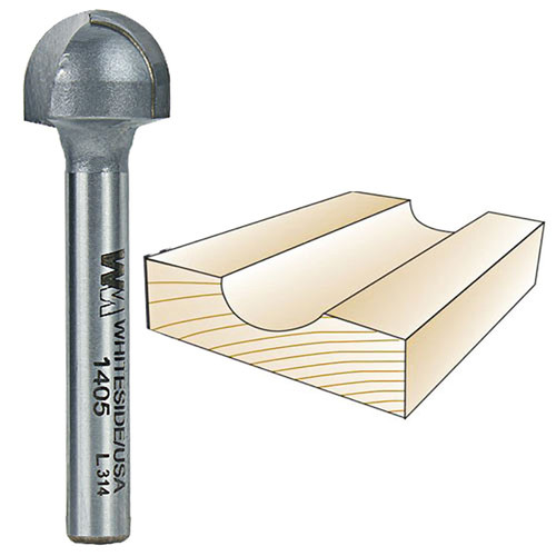 Whiteside Core Box Bit 1/4 in. SH x 5/16 in. R x 5/8 in. CD 1405