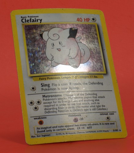 Pokemon TCG Karte Englisch Base Set Clefairy 5/102 Holo Rare - Bild 3 von 5