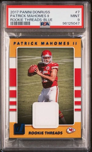 2017 PANINI DONRUSS RC THREADS BLUE #7 PATRICK MAHOMES II PSA 9