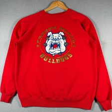 Vintage Hanes Fresno State Bulldogs Sweatshirt Mens Large Red Raglan Made in USA