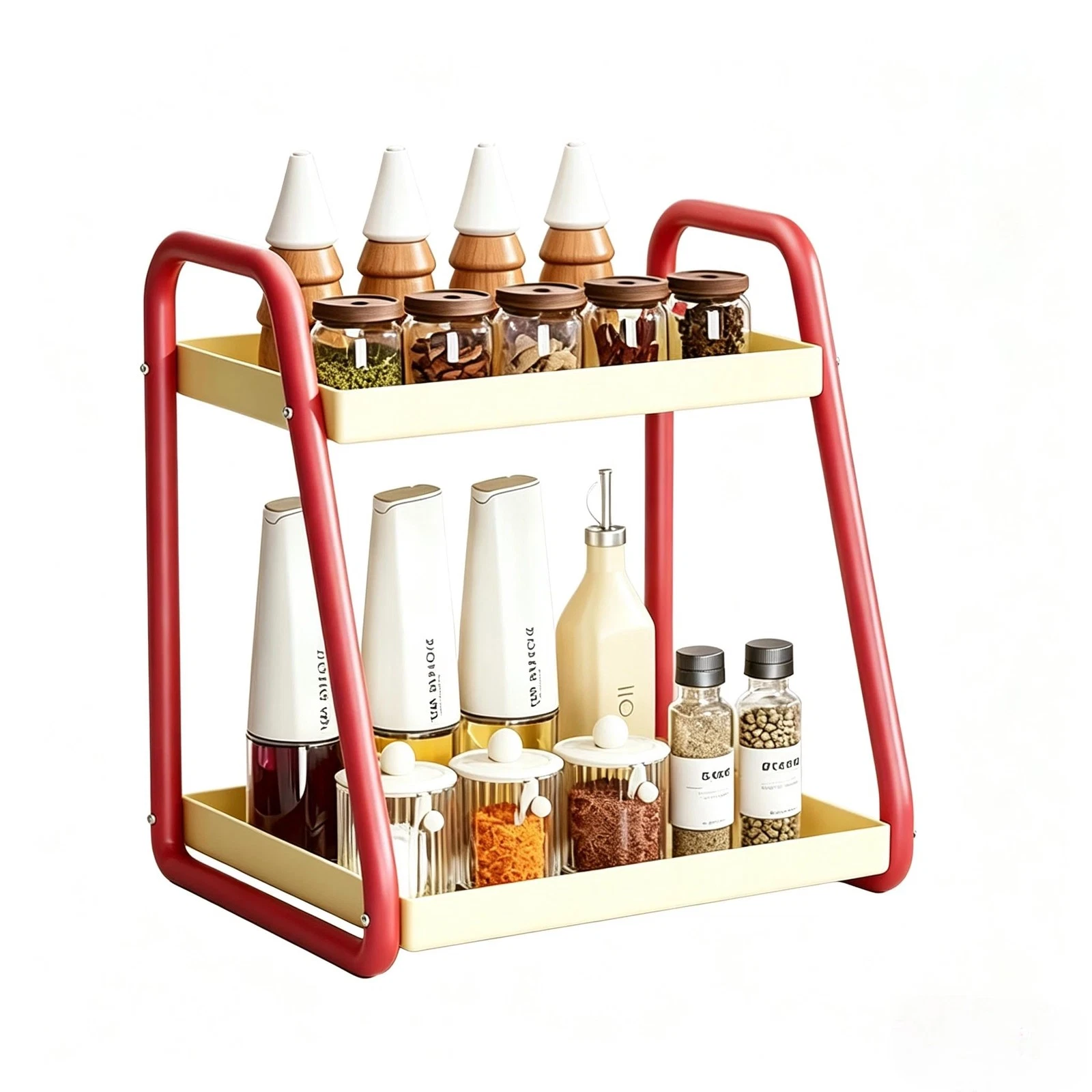 2 Tier Metal Spice Rack for Kitchen Countertop – 2 Sizes(11.8/15.8") & 2 Colo...