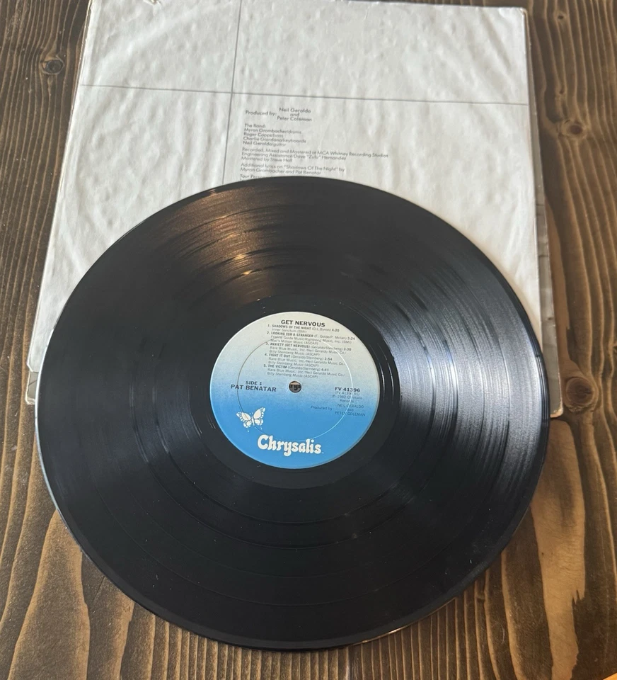 Pat Benatar Get Nervous 33RPM Vinyl LP Record 1982 Chrysalis CHR 1396 - Image 3 of 4