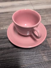 1999 Vintage Fiestaware Tea/Coffee Set 2 Pc. Cup & Saucer Rose Pink HLC USA