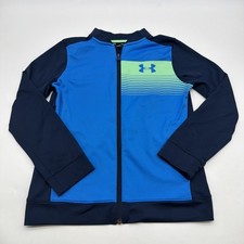 Under Armour Youth Boys Sweater L Blue Logo Full Zip . 45632
