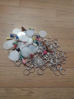 Random Lot Of Keychain Making Supplies Key Rings Crafts Crafting 105+ Pieces 