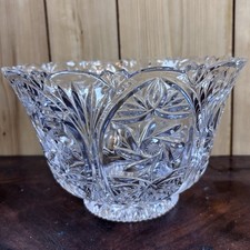 Vintage Cut Crystal Three-Footed Pinwheel Pattern Serving Bowl — listing 4