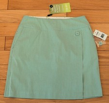 NWT SWING CONTROL "Stripe" Womens 18" Pull-On Golf Flap Skort-Size 6 $125 GREEN