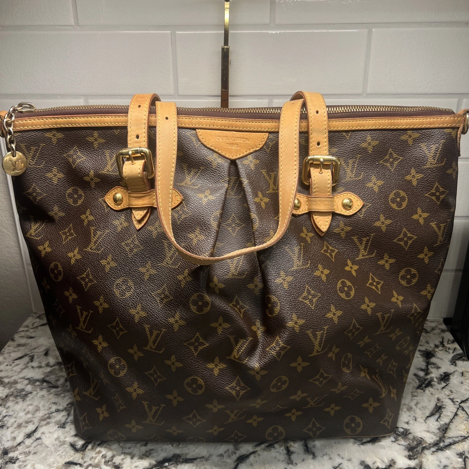LOUIS VUITTON（LV） Borsa Louis Vuitton Monogram grande marrone scuro tela pelle