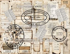Postmark Sticker Sheet - Junk Journal Supplies  Collage sheet