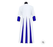 WHITE 3 PLEATS ROMAN CASSOCK WITH TRIMS
