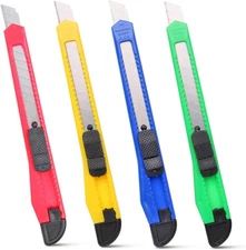 4 Pack Box Cutter Knife, 3-rd Gen Utility Knives, Razor Blade Opener, Utility Kn